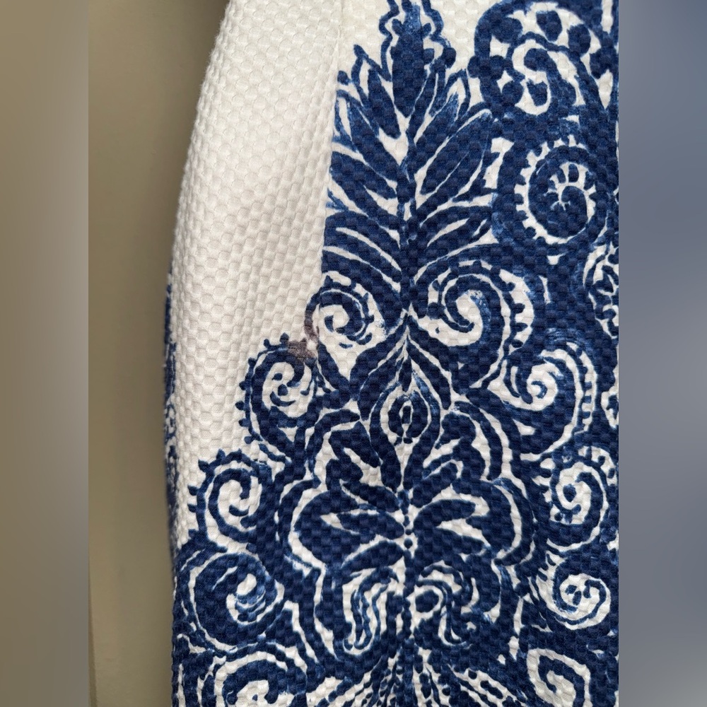 J. Crew Collection Ella Porcelain Paisley Blue White Strapless Dress size 6 - Picture 8 of 13